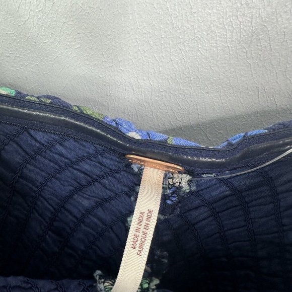 Free People Little Of Your Love Jumpsuit Size Small Floral Blue Wide Leg BNWT - Picture 13 of 14